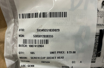 Socket Head Cap Screw 160A799PC5 NSN 5305-01-203-8355 - photo 4