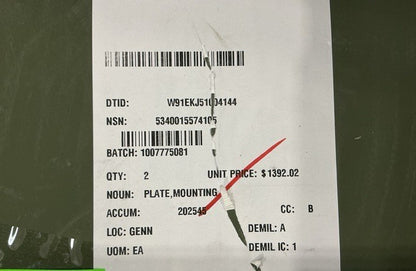 Mounting Plate 881250-1 NSN 5340-01-557-4105 - photo 3