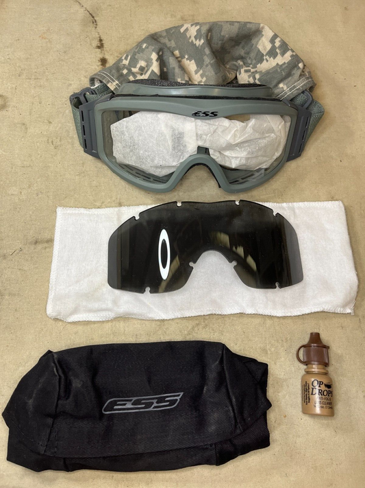 ESS EP-01FG1-MSB CLEAR SMOKE GREEN INDUSTRIAL GOGGLES 10310190 4240-01-540-5585