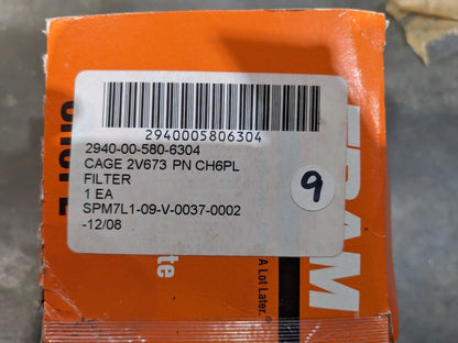 Honeywell International Inc CH6PL Filter Element, Fluid - NSN 2940-00-580-6304 - inventory label