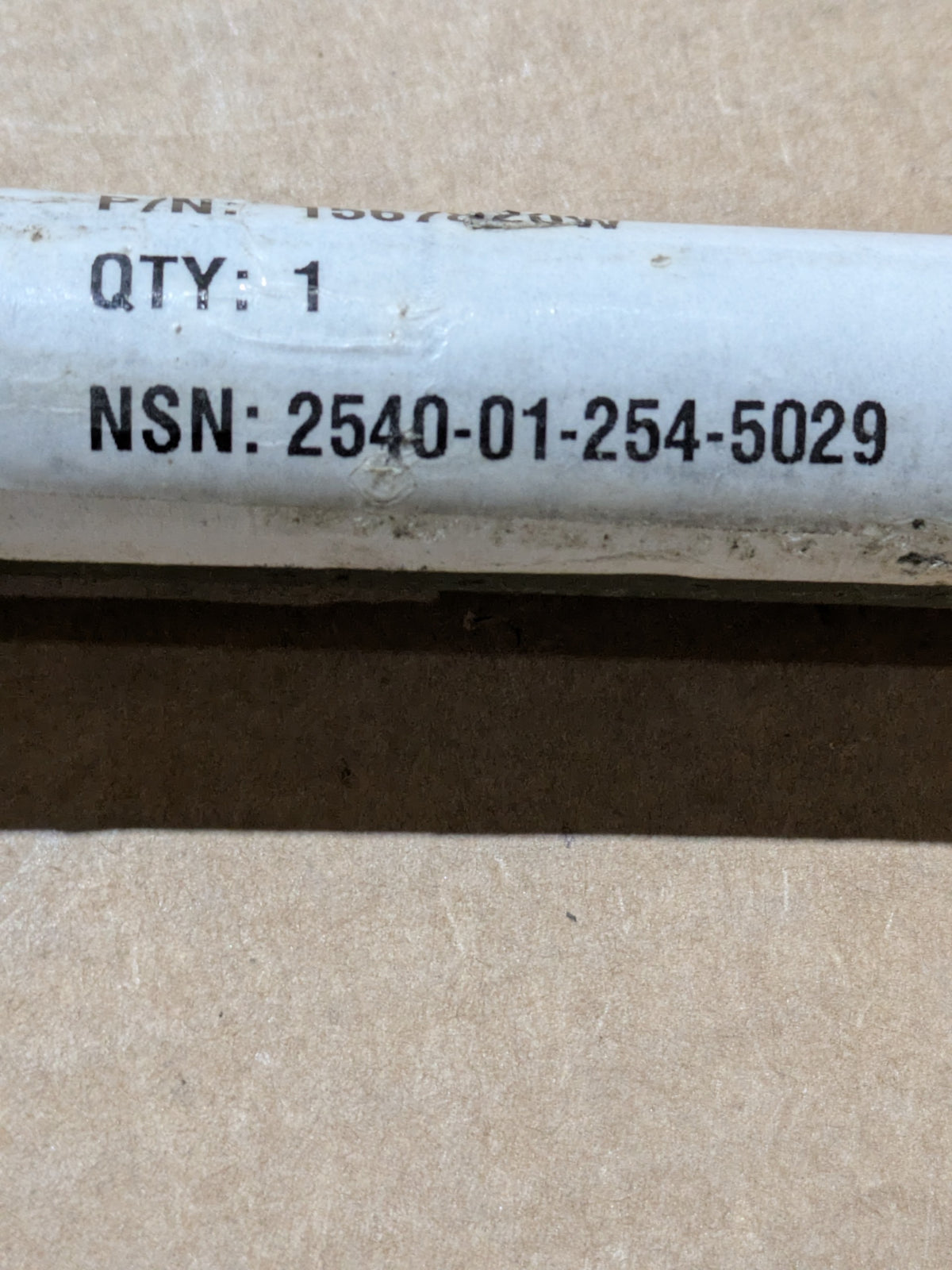 Oshkosh Defense LLC 1567820W Towbar, Motor Vehicle - NSN 2540-01-254-5029 - inventory label