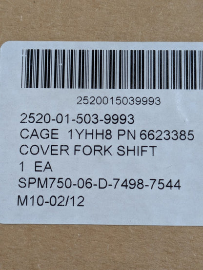 JLG Industries 6623385 Fork Shift Cover - NSN 2520-01-503-9993 - inventory label