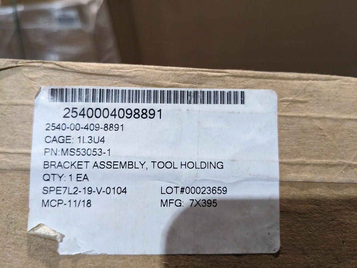 Military Standards MS53053-1 Bracket, Engine Accessory - NSN 2540-00-409-8891 - inventory label