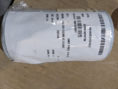 Cummins Inc. 3937736 Filter Element, Fluid - NSN 4330-01-492-6796 - inventory label