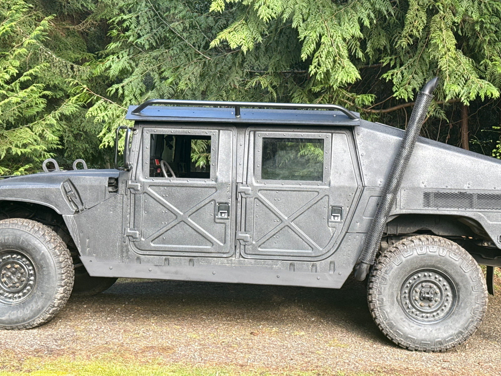 Rebuilt HMMWV, left-hand side