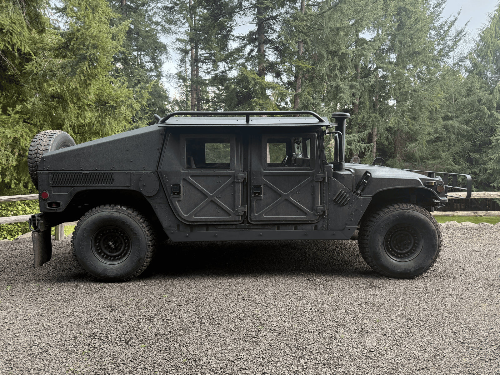 Rebuilt HMMWV, right-hand side