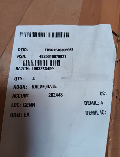 Honeywell 321460-1-1 Gate Valve NSN 4820-01-087-9921 NEW
