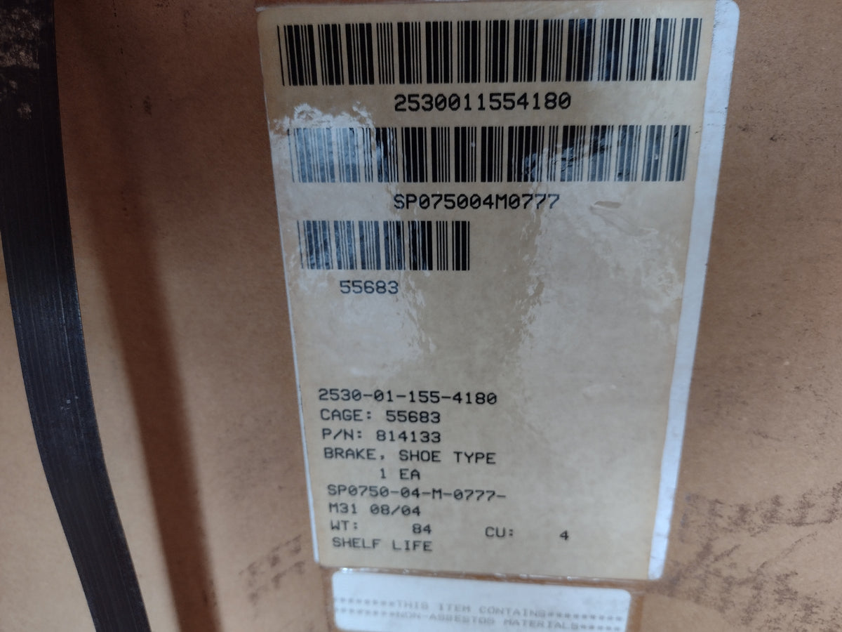Dana Commercial Vehicle Products 1006813 Brake Shoe Type - NSN 2530-01-155-4180 - inventory label