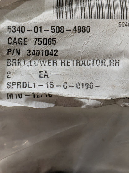 Oshkosh Defense LLC 3401042 Mounting Bracket - NSN 5340-01-508-4960 - inventory label
