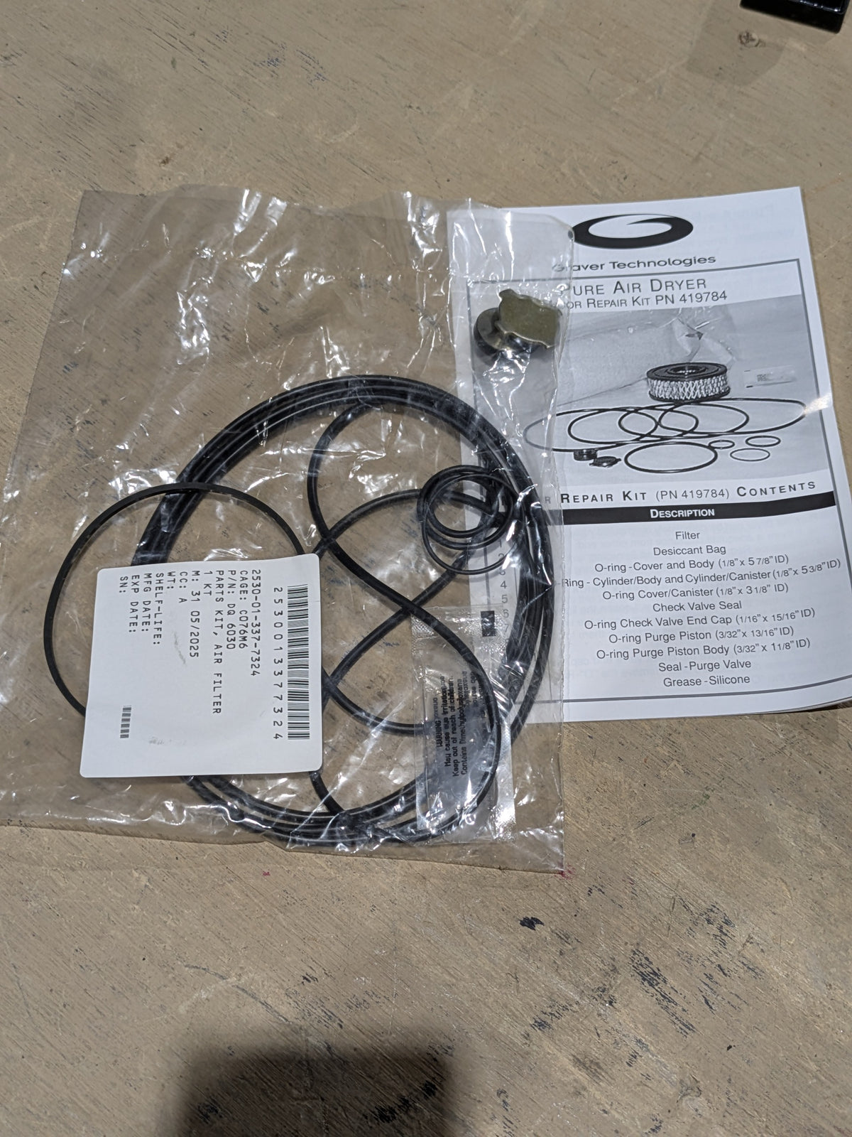 Haldex Brake Products DQ-6030 Parts Kit, Air Filter - NSN 2530-01-337-7324 - inventory label