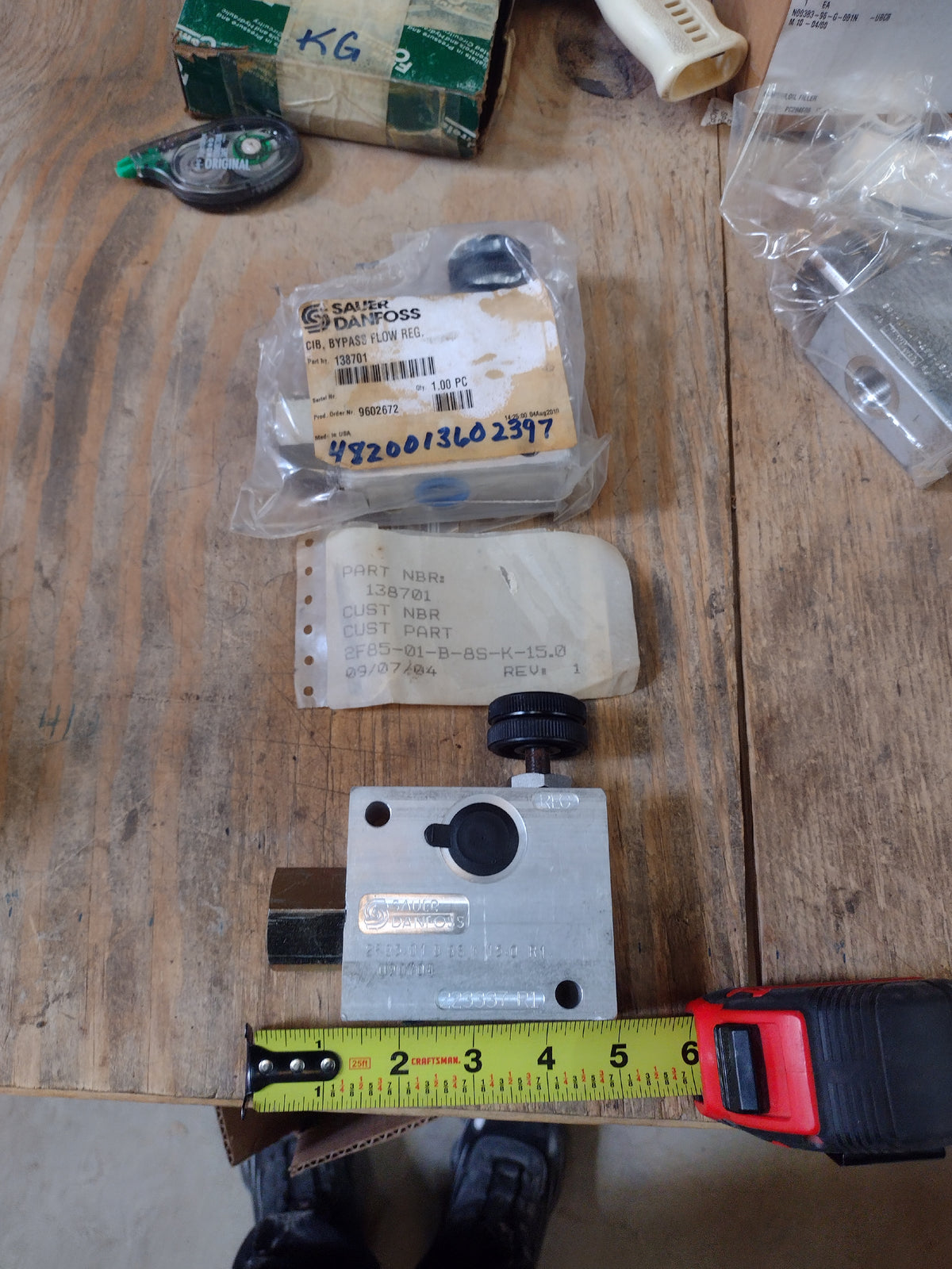 Danfoss Fluid Power Inc 2F85-01-B-BS-K15.0 Calibrated Flow Valve - NSN 4820-01-360-2397 - inventory label
