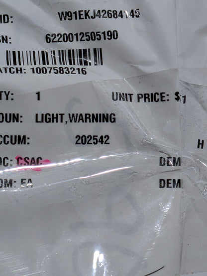 TVH Parts Co. SY120000-A Warning Light - NSN 6220-01-250-5190 - inventory label