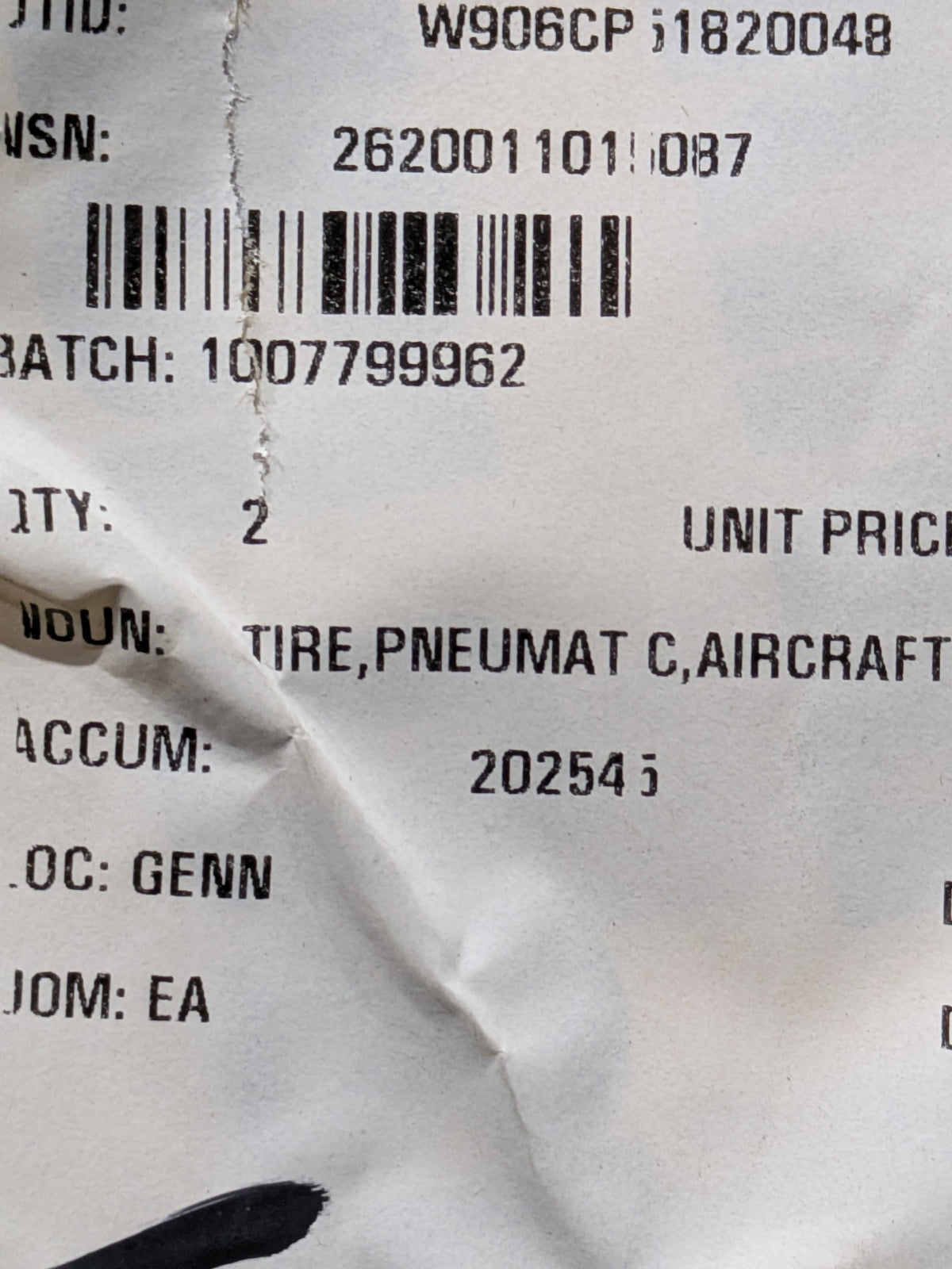 Michelin North America 041-501-0 Pneumatic Aircraft Tire - NSN 2620-01-101-5087 - photo 1
