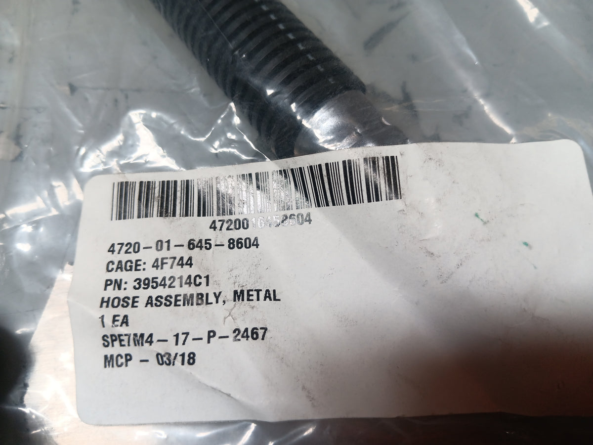 Spiral Industries 3954214C1 Hose Assembly, Metal - NSN 4720-01-645-8604 - inventory label