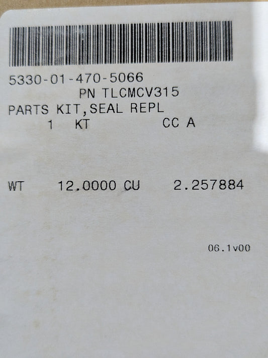 Pattonair USA TLCMCV315 Parts Kit, Seal Replacement - NSN 5330-01-470-5066 - inventory label