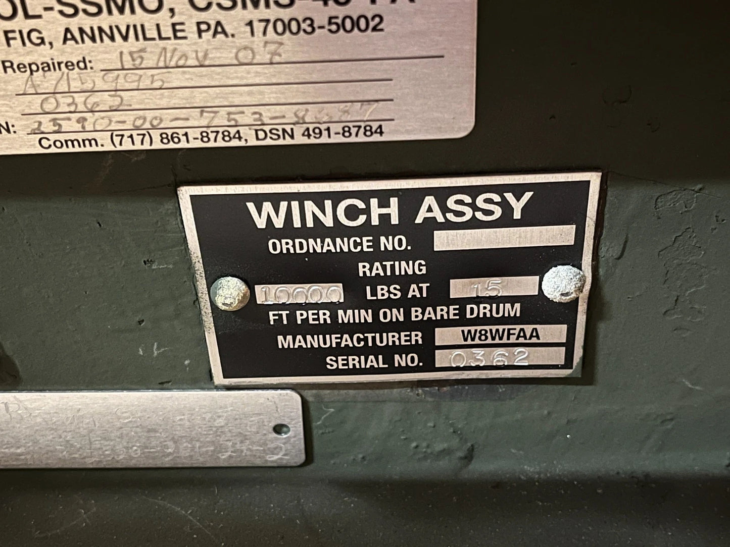 M35 2.5 TON M809 M900 MILITARY WINCH 10,000 POUND MILITARY WINCH LBS