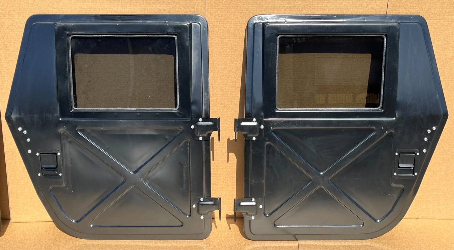 NEW STEEL HUMVEE HMMWV HUMMER H1 M998 X DOOR SET M1114 M1123 ETC FITS ALL HMMWV