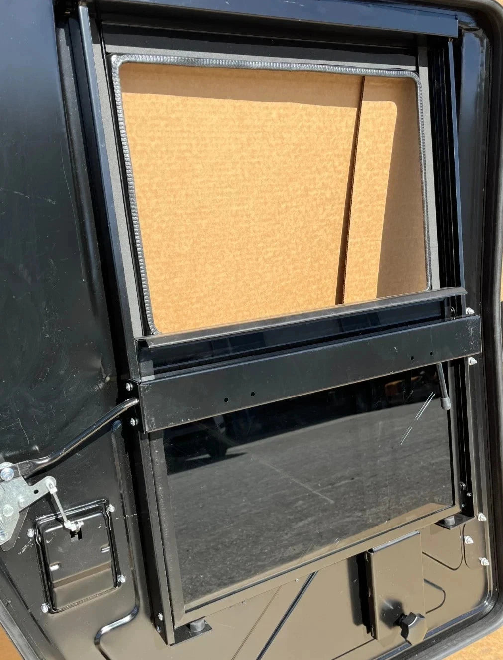 NEW BLACK METAL HMMWV HUMVEE DRIVER AND PASSENGER REAR DOOR LH & RH X DOOR SET 2510-01-257-3904 / 2510-01-254-1501