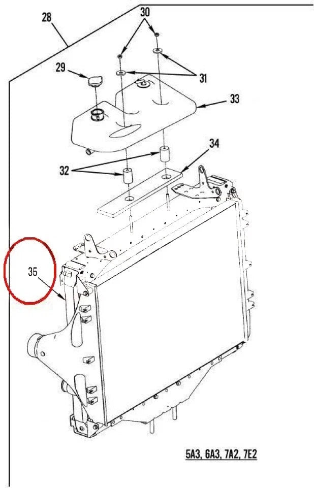 M916A3 M915A3 2001 1716 HEAVY DUTY ENGINE COOLANT RADIATOR 2930-01-505-7554