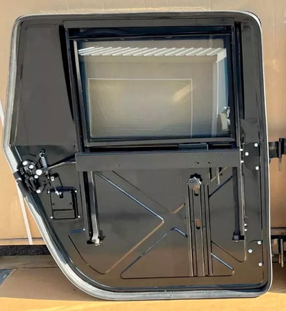 NEW BLACK METAL HMMWV HUMVEE DRIVER AND PASSENGER REAR DOOR LH & RH X DOOR SET 2510-01-257-3904 / 2510-01-254-1501