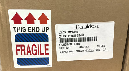 NEW DONALDSON P19-4411-016-190 CYLINDRICAL HEPA FILTER 99.97% FILTRATION 4330-01-418-0039