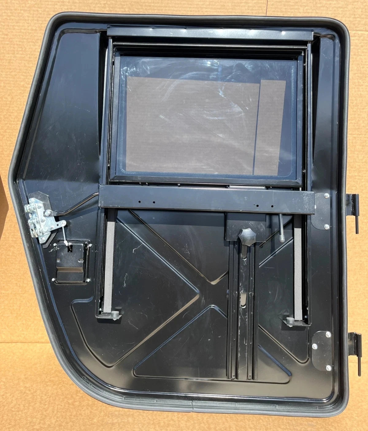 NEW BLACK METAL HMMWV HUMVEE DRIVER AND PASSENGER REAR DOOR LH & RH X DOOR SET 2510-01-257-3904 / 2510-01-254-1501