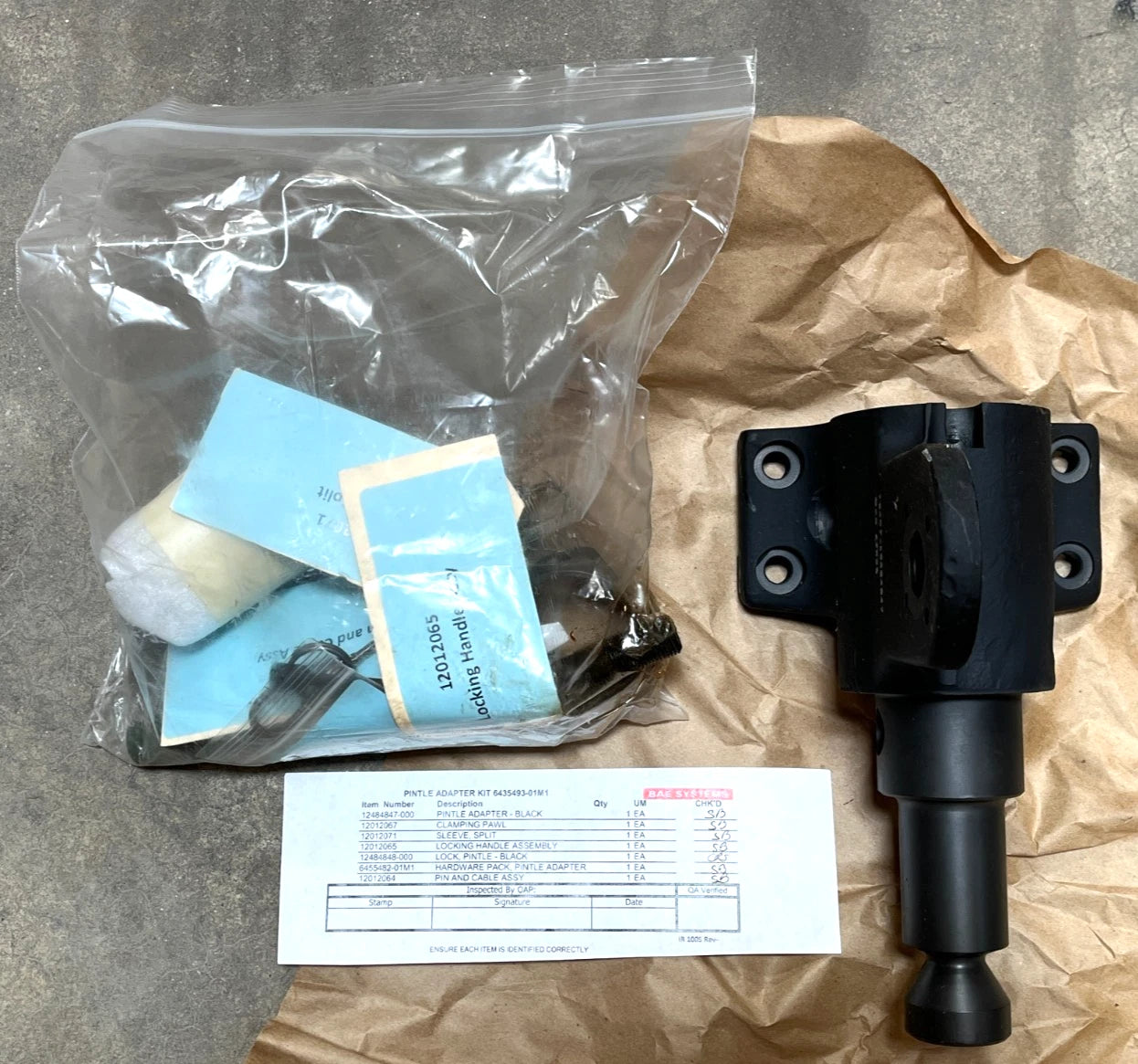 HMMWV M1123 M1114 M998 NOS BAE PINTLE HOOK ADAPTER KIT 13014407