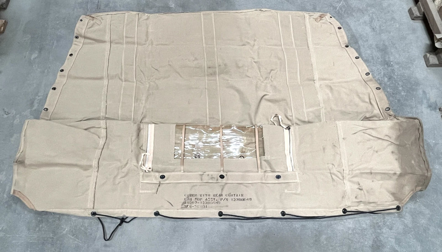 M35A2 2.5 TON TAN CANVAS CAB COVER 12300649 2540-01-155-0104