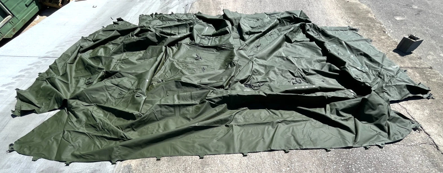 M939 5 TON 6X6 TRUCK GREEN VINYL 14FT CARGO BED COVER 12450243 2540-00-933-8645
