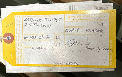 M35 2.5 TON M809 M900 MILITARY WINCH 10,000 POUND MILITARY WINCH LBS