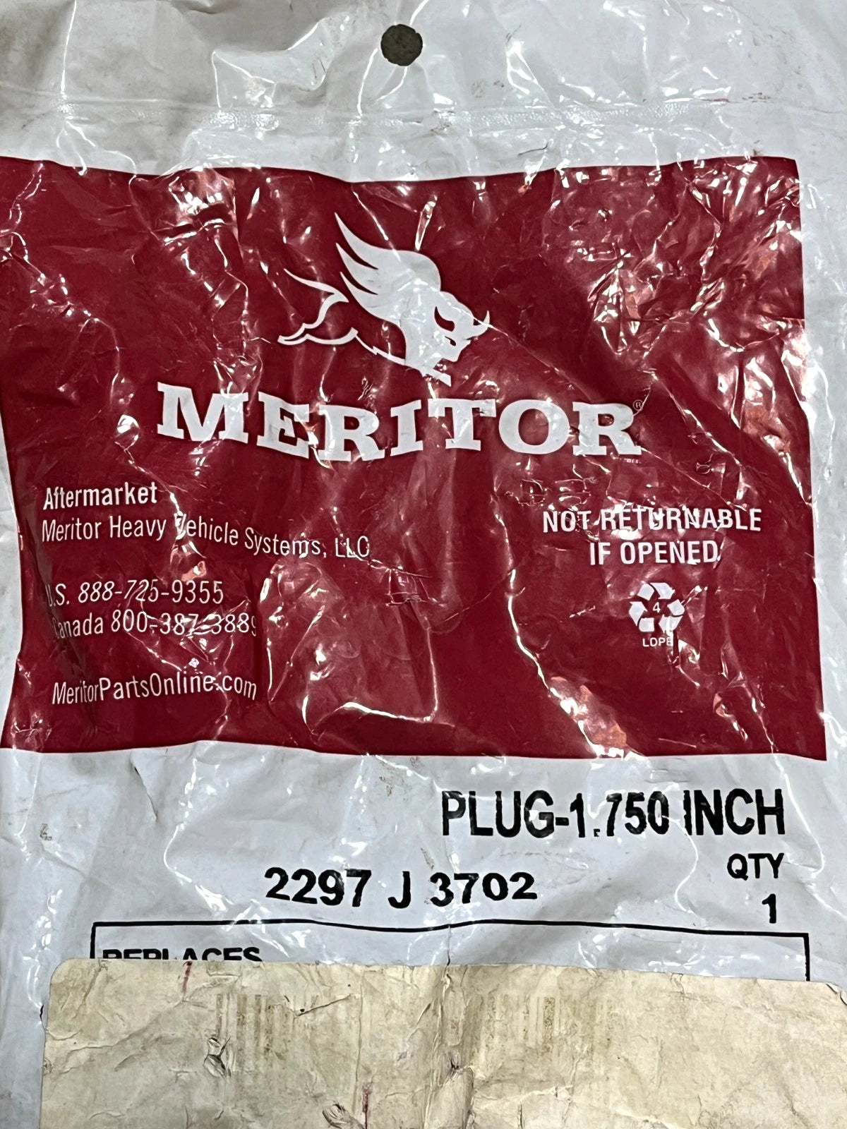 MERITOR THREADED PIPE-PLUG 1.75IN / 2297-J-3702 / 5365-01-383-2409