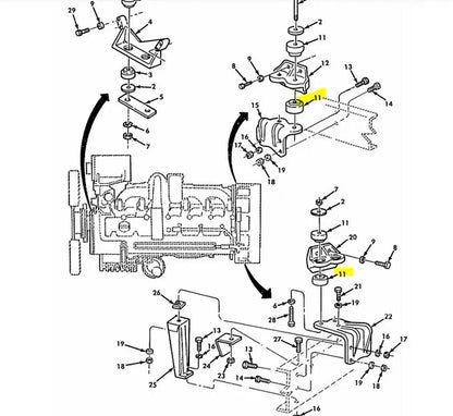 M939 5 TON RESILIENT ENGINE MOUNT 5340-01-331-7985 12363275