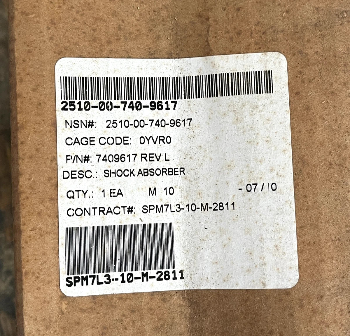 M936 5 TON TRUCK GABRIEL SHOCK ABSORBER 7409617 2510-00-740-9617