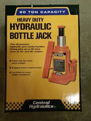 20 Ton Hydraulic Bottle Jack, Heavy Duty  Central Hydraulics