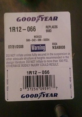 Military Truck M916 M920 1R12-066 Goodyear Air Spring