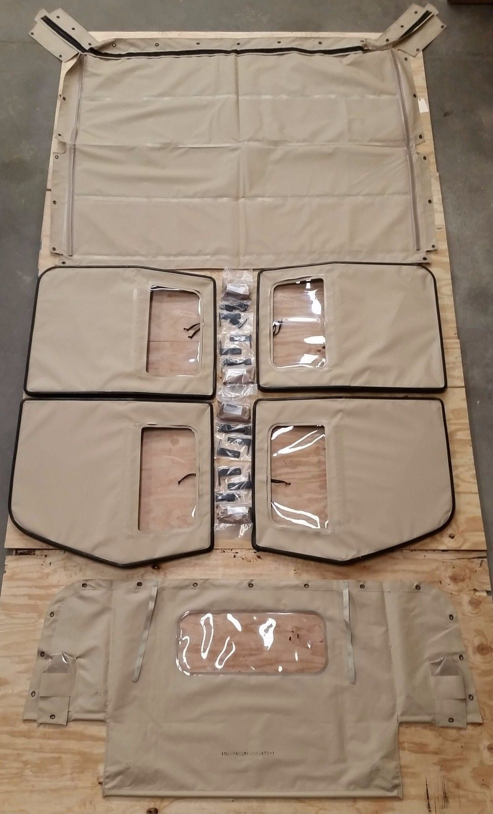 HMMWV 4 Man Soft Top KIT TAN Humvee M998 4 Doors C-Pillar, Bows, Rails ...