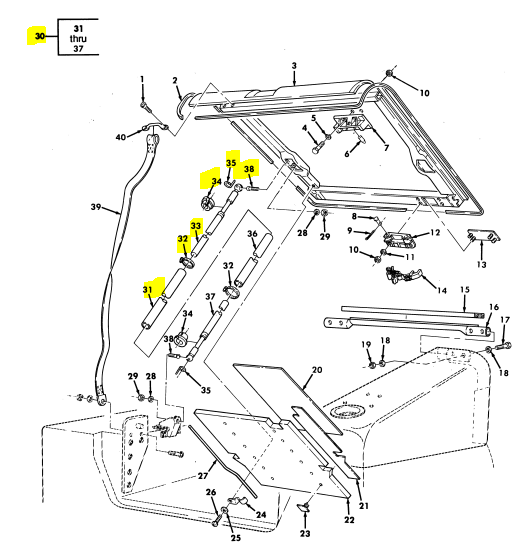 Humvee Springes Kit Humvee HMMWV M998 Rear Hatch Spring Kit 1 Side 12340832-3 Hard Top 259 ...