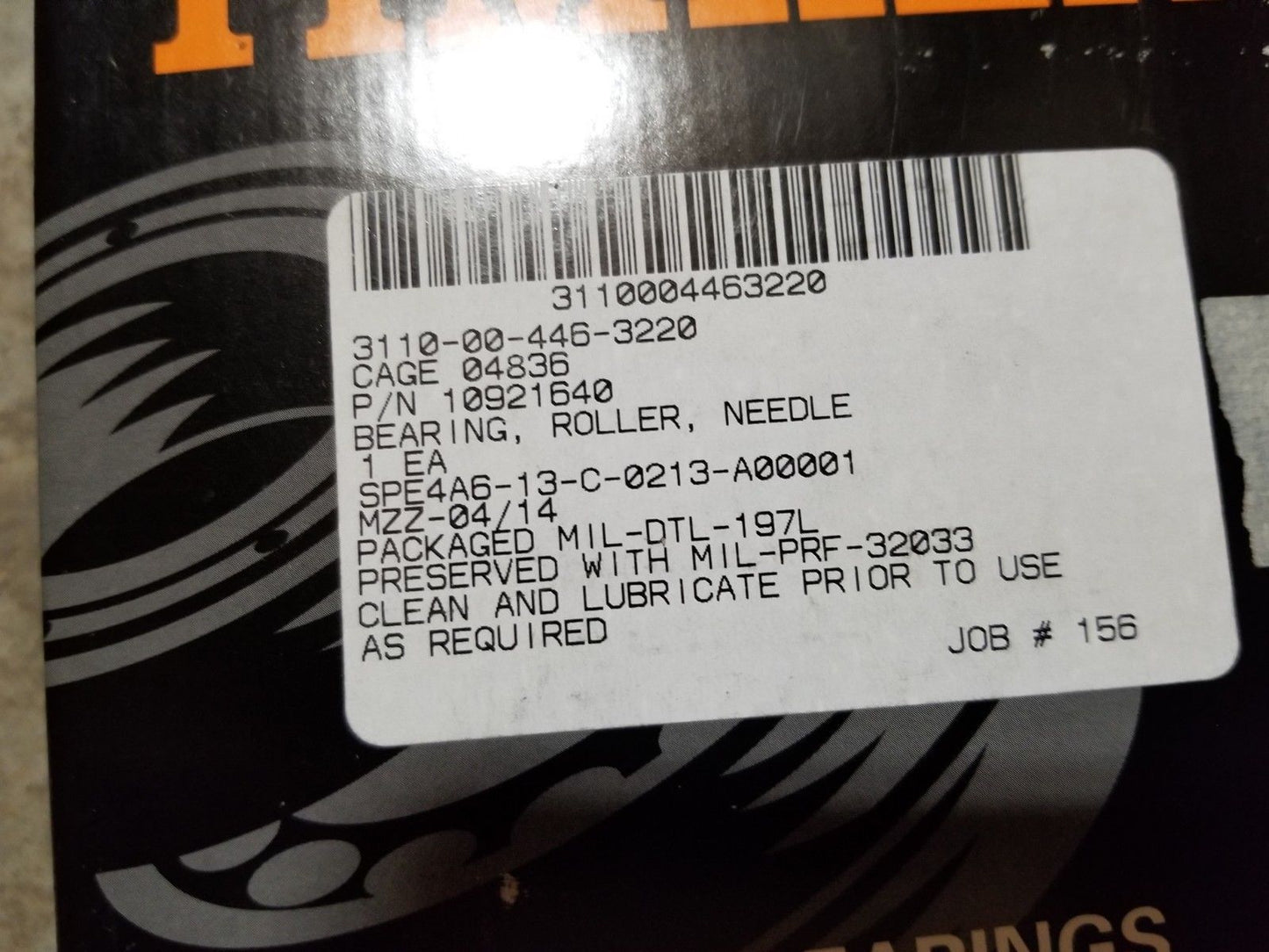 M114 3110-00-446-3220 BEARING,ROLLER,NEEDLE