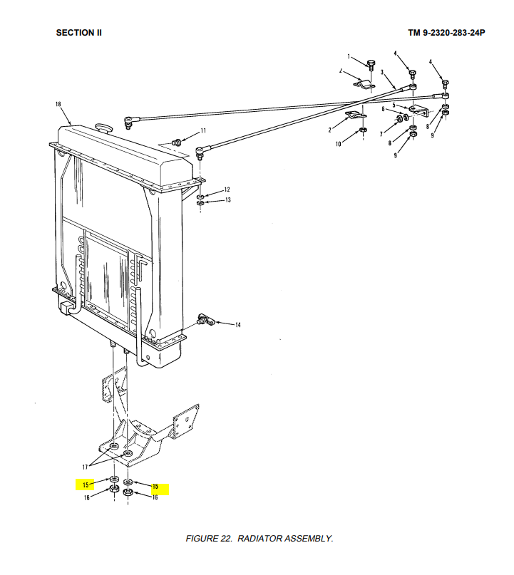 HUMMER H1 AM HUMVEE M998 Radiator Mount Nut Tractor Truck 9422301 ...