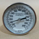 trend instruments 2" dial 0-300°f bimetal thermometer, 1/4" npt, 2-1/2" stem P13638-091